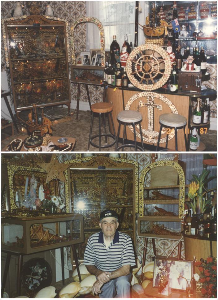 Florencio and his museum in the late 1980s.